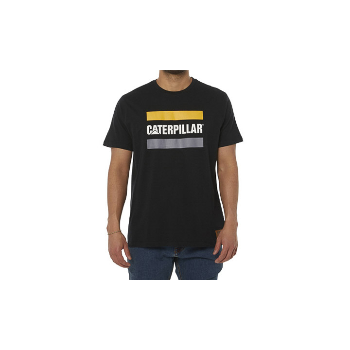 Caterpillar Work Logo Philippines - Mens T-Shirts - Black 04152BZYJ